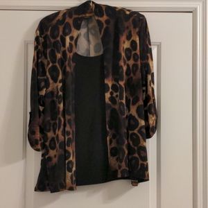 Liz McCoy one piece animal print faux twinset